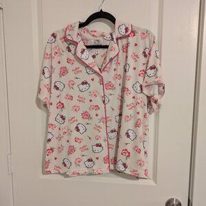 Hello Kitty Floral Button Up XL